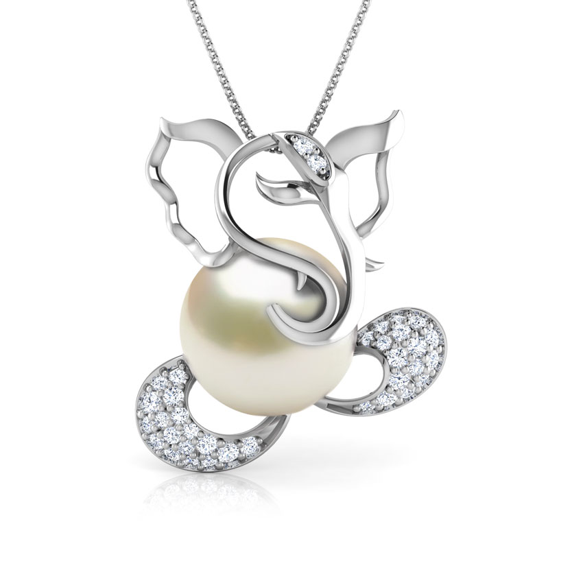 Cut-Out Ganesha Pearl Pendant Cut-Out Ganesha Pearl Pendant