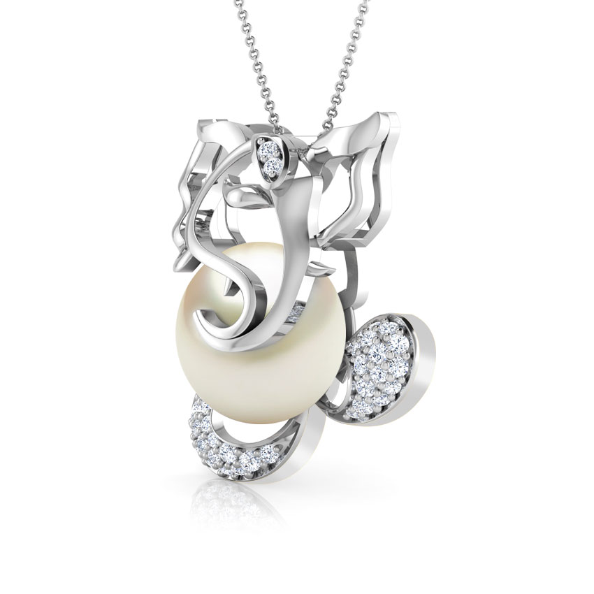 Cut-Out Ganesha Pearl Pendant Cut-Out Ganesha Pearl Pendant