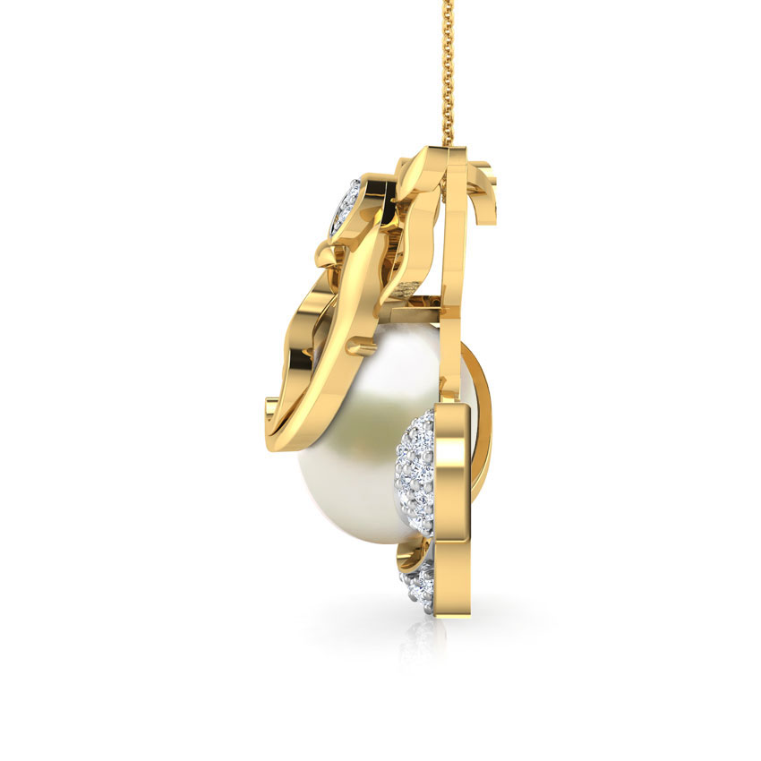 Cut-Out Ganesha Pearl Pendant