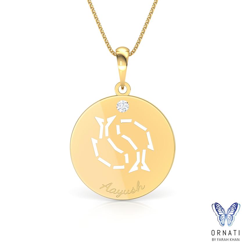 Pisces Personalised Zodiac Pendant