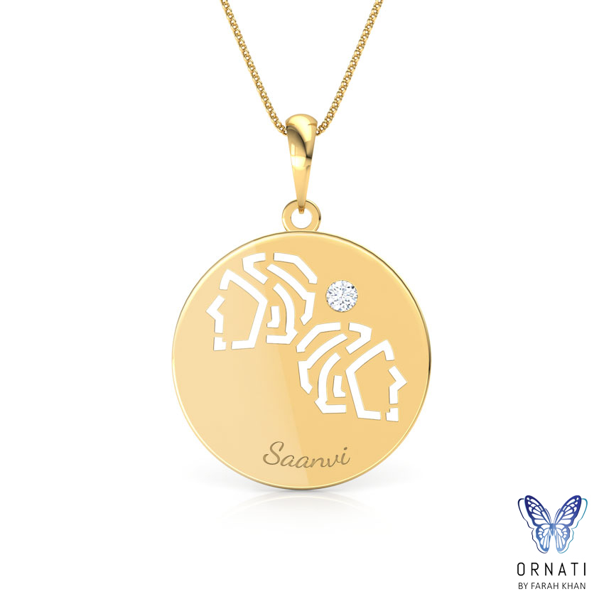 Gemini Personalised Zodiac Pendant