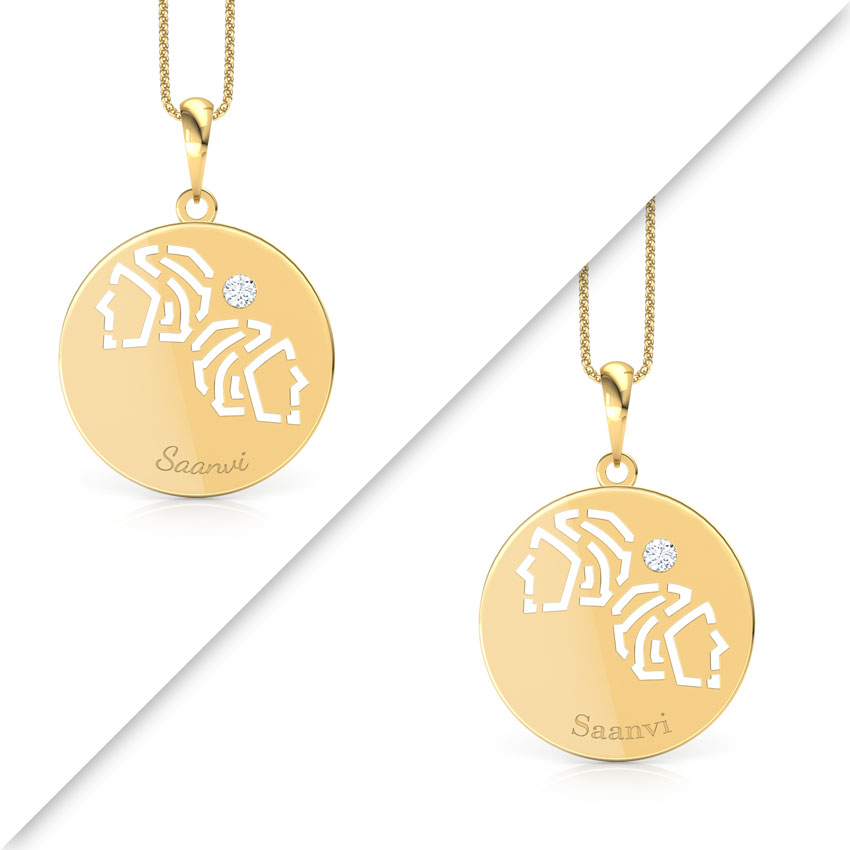 Gemini Personalised Zodiac Pendant