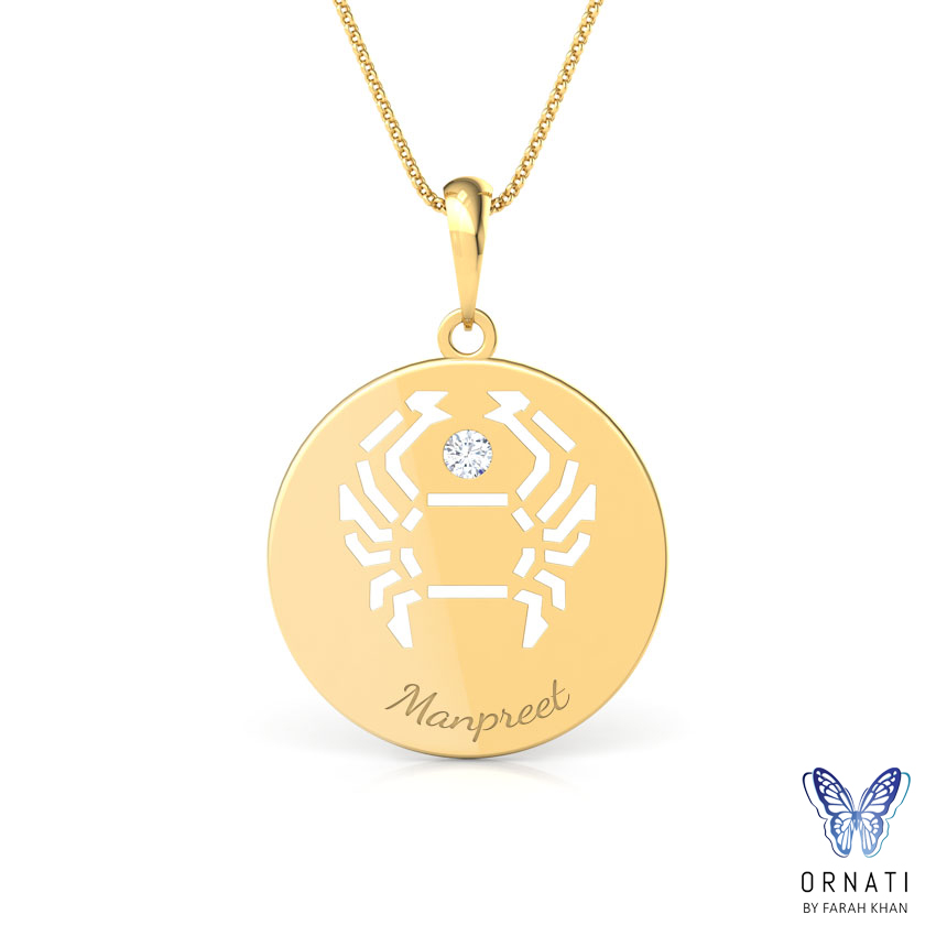 Cancer Personalised Zodiac Pendant