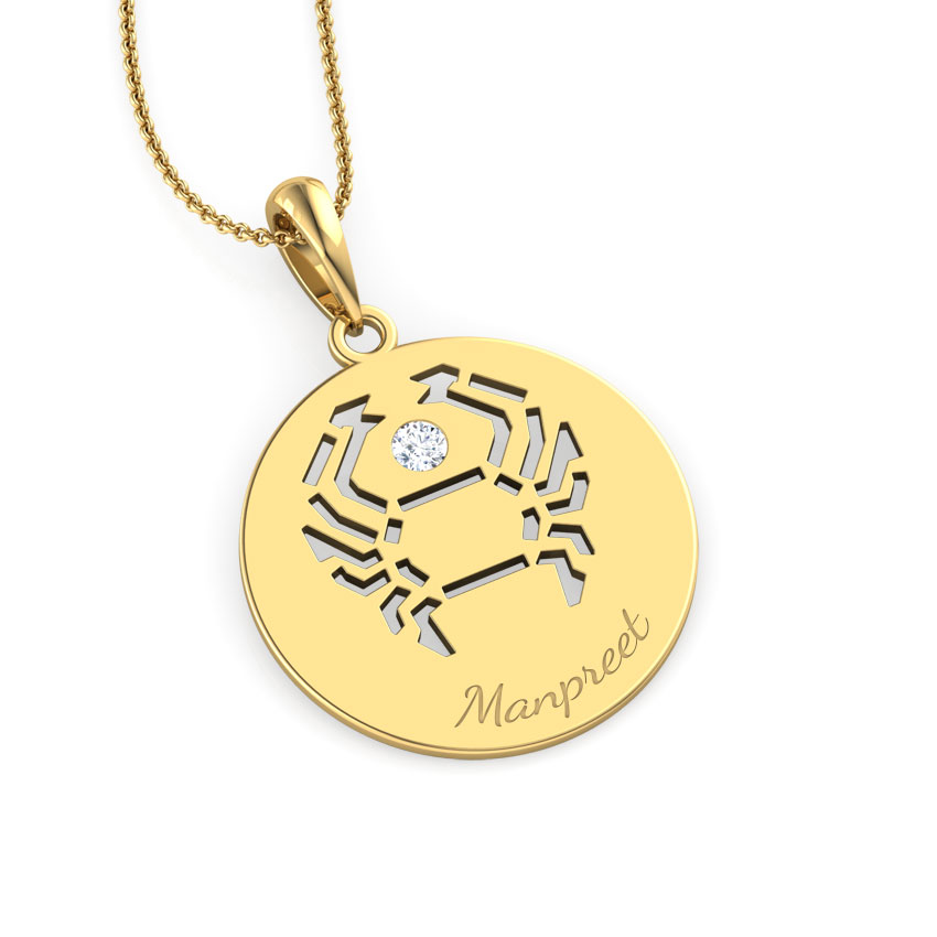 Cancer Personalised Zodiac Pendant