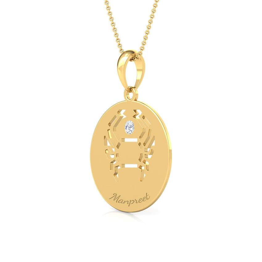 Cancer Personalised Zodiac Pendant