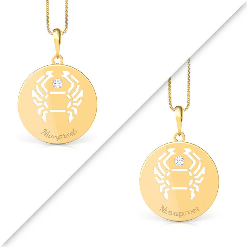 Cancer Personalised Zodiac Pendant