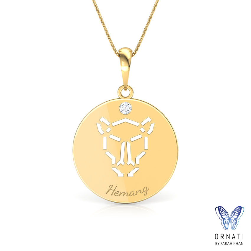 Leo Personalised Zodiac Pendant