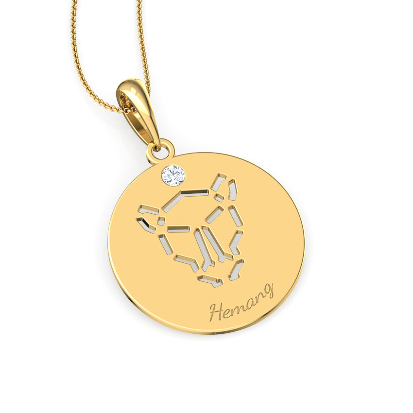 Leo Personalised Zodiac Pendant