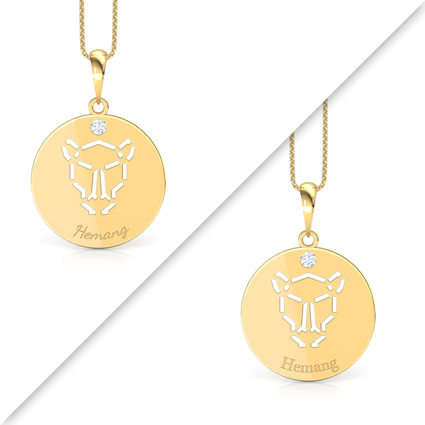 Leo Personalised Zodiac Pendant