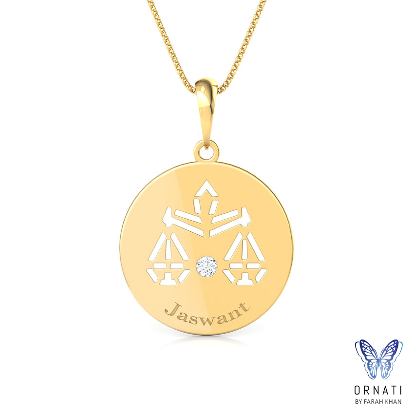 Libra Personalised Zodiac Pendant