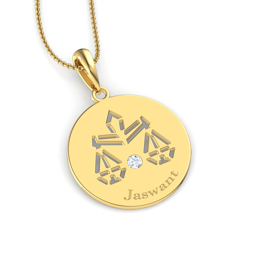 Libra Personalised Zodiac Pendant