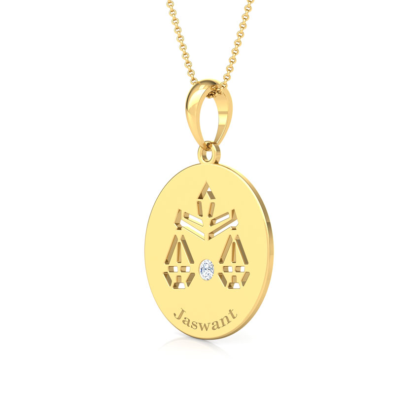 Libra Personalised Zodiac Pendant