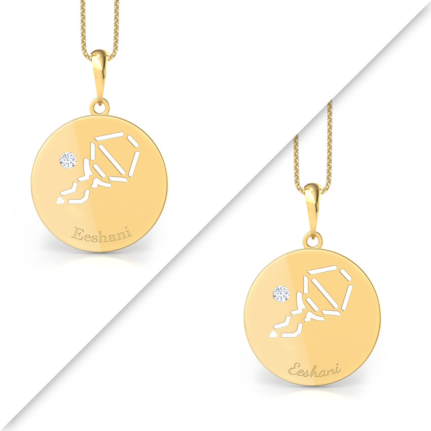 Aquarius Personalised Zodiac Pendant