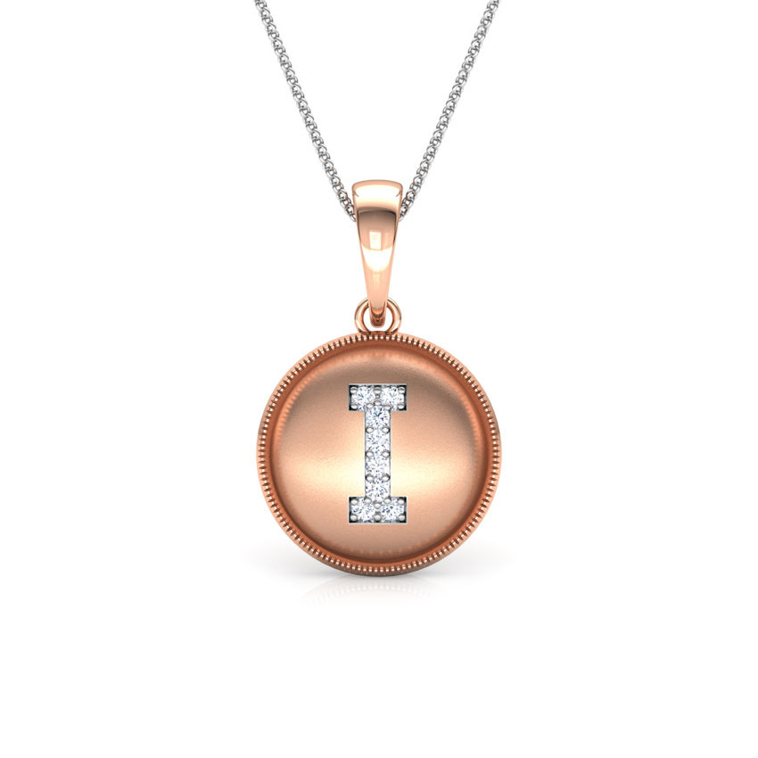 Alphabet I Diamond Pendant