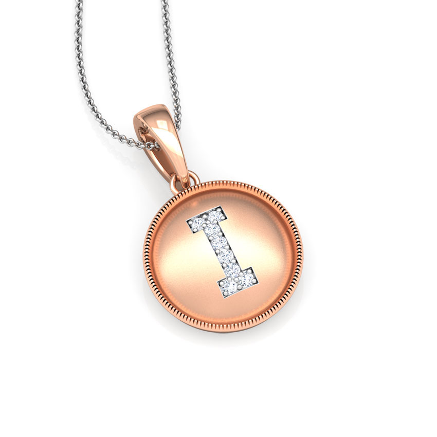 Alphabet I Diamond Pendant