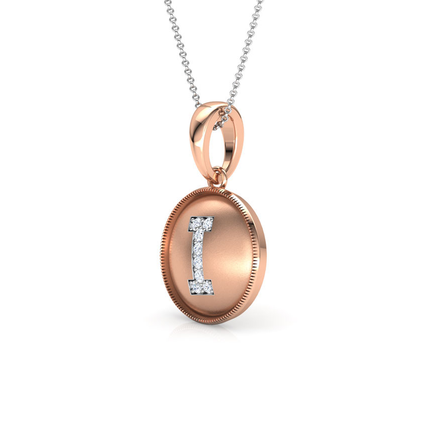 Alphabet I Diamond Pendant