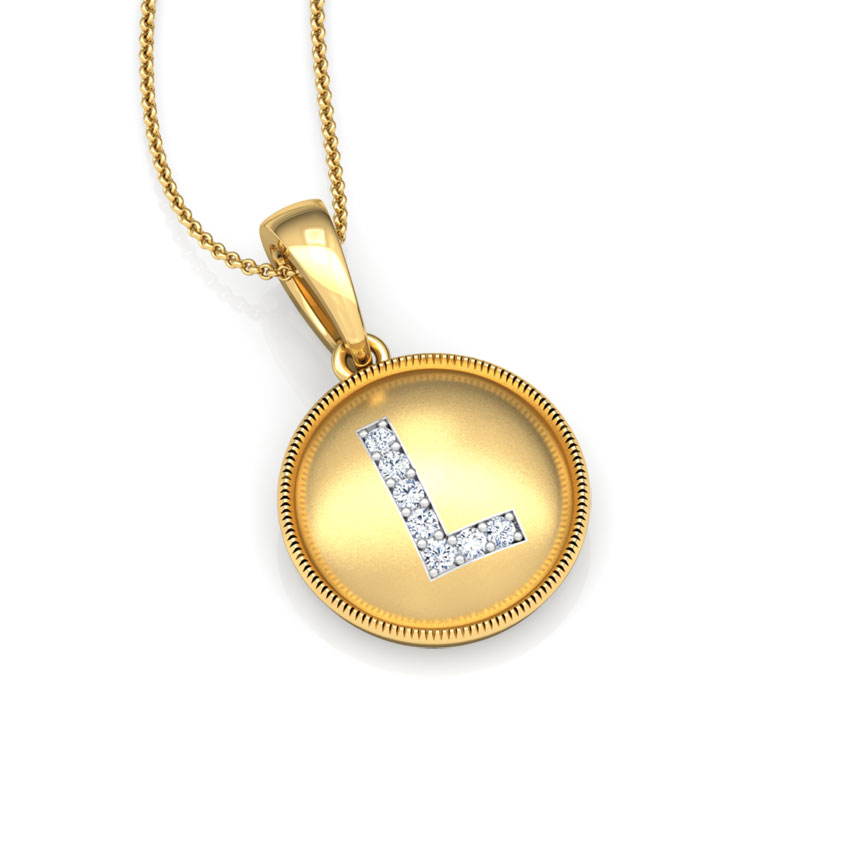 Alphabet L Diamond Pendant