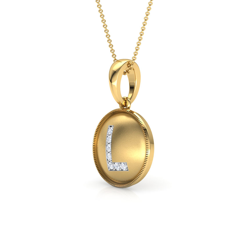 Alphabet L Diamond Pendant