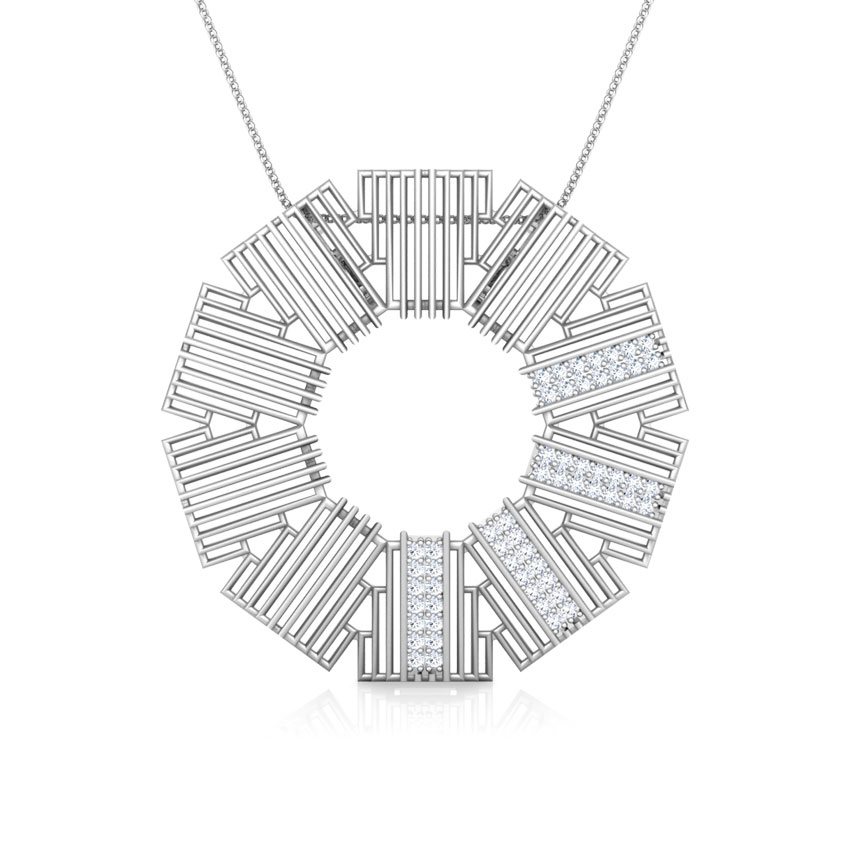 Eros Stepped Circular Diamond Pendant