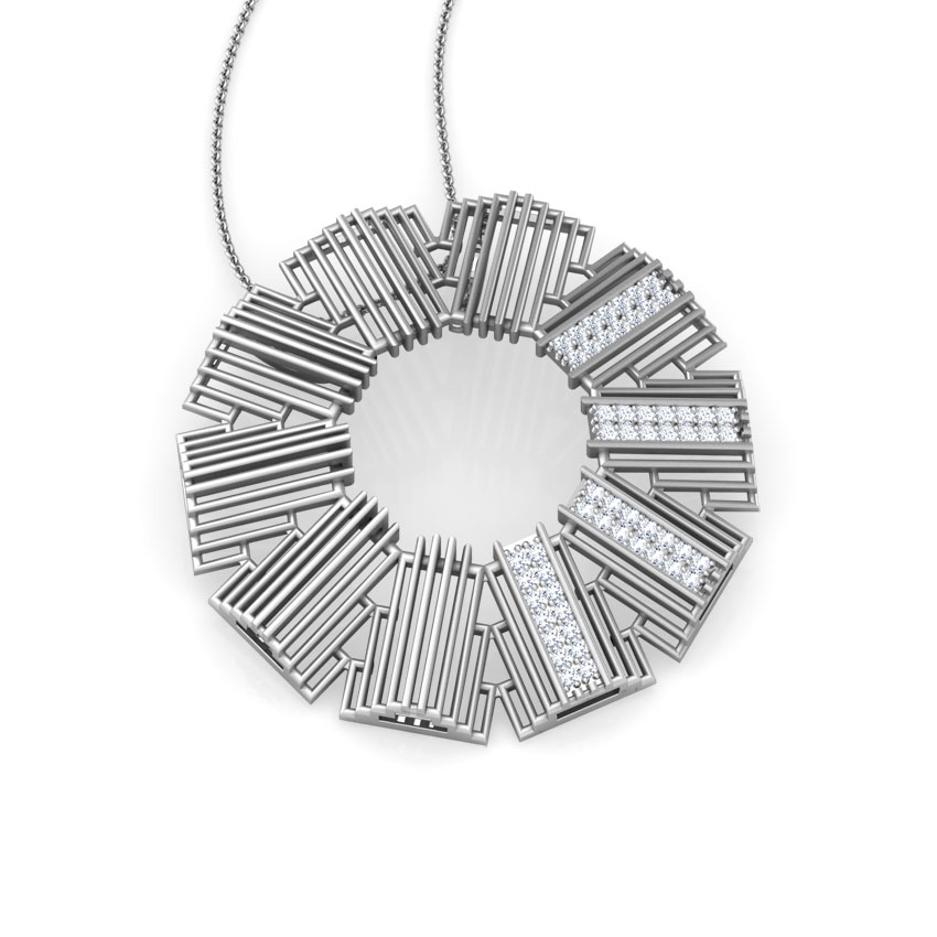 Eros Stepped Circular Diamond Pendant