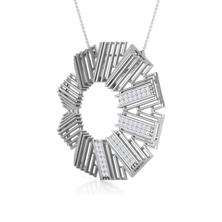 Eros Stepped Circular Diamond Pendant