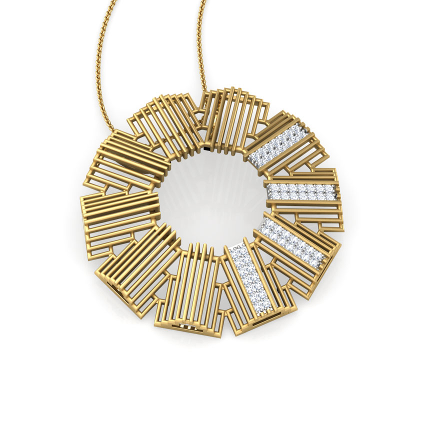 Eros Stepped Circular Diamond Pendant Eros Stepped Circular Diamond Pendant