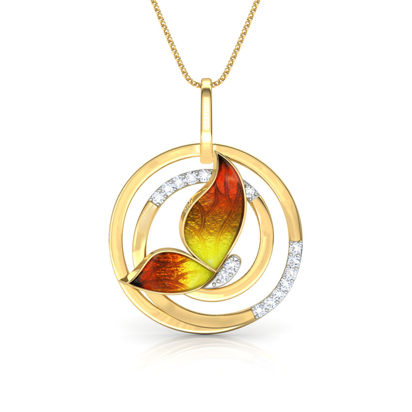 Swirl Orange Butterfly Pendant