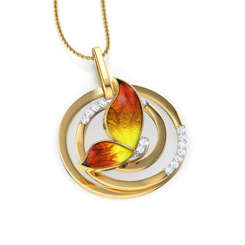 Swirl Orange Butterfly Pendant