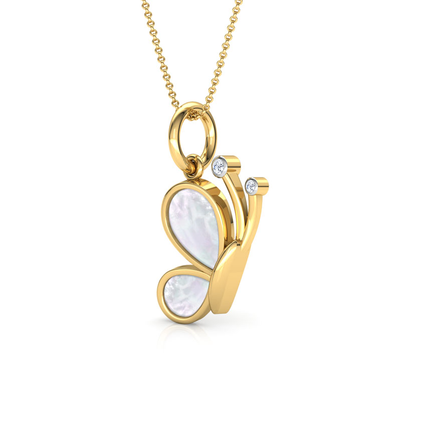 Sparkly Butterfly Kids' Gemstone Pendant