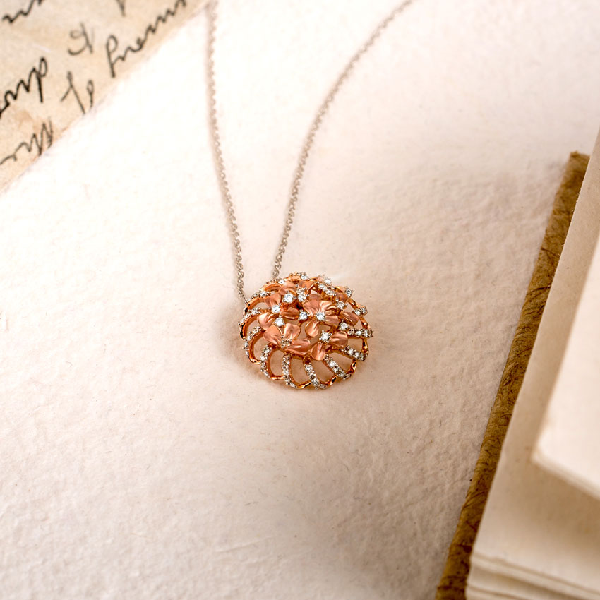 Trillium Floral Diamond Pendant