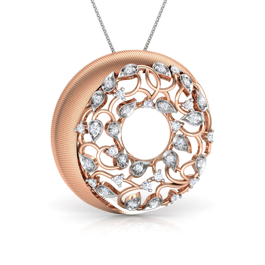 Circular Filigree Brocade Pendant