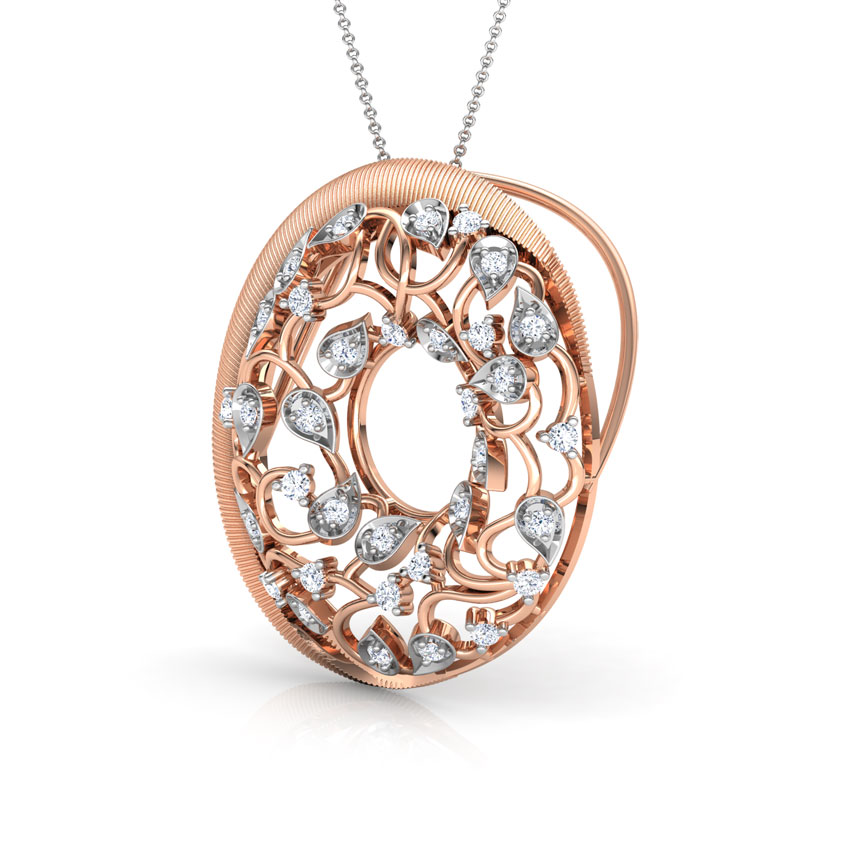 Circular Filigree Brocade Pendant