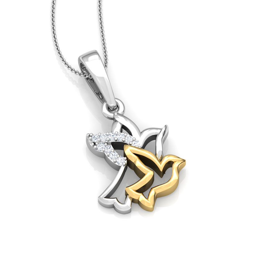 Dove Mother and Daughter Diamond Pendant