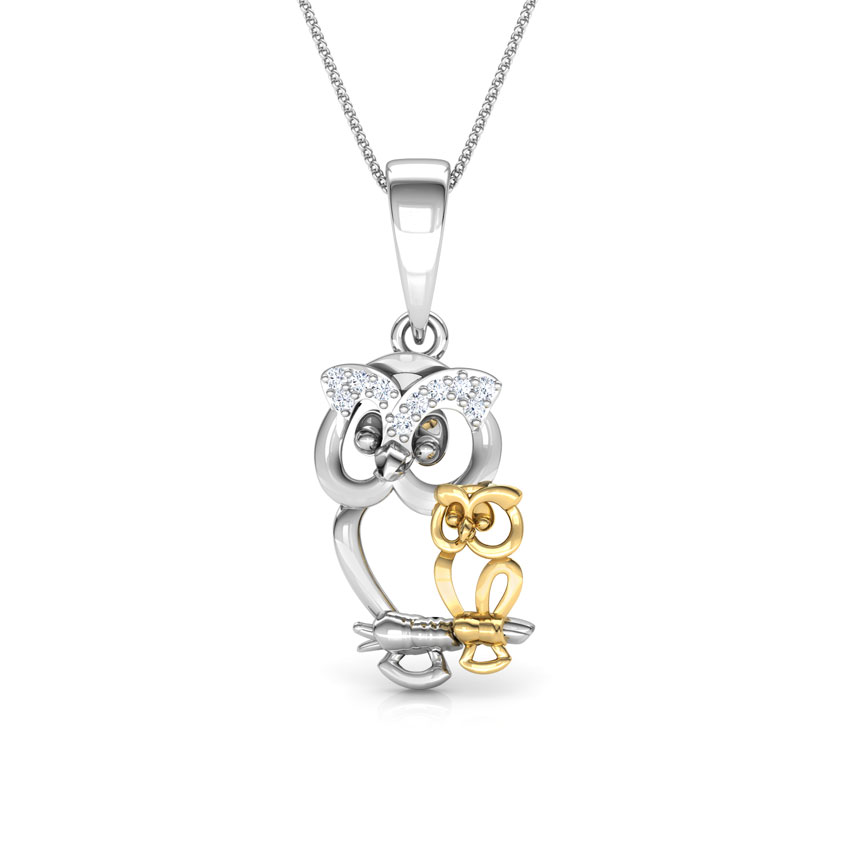 Baby Owl Mother and Daughter Pendant