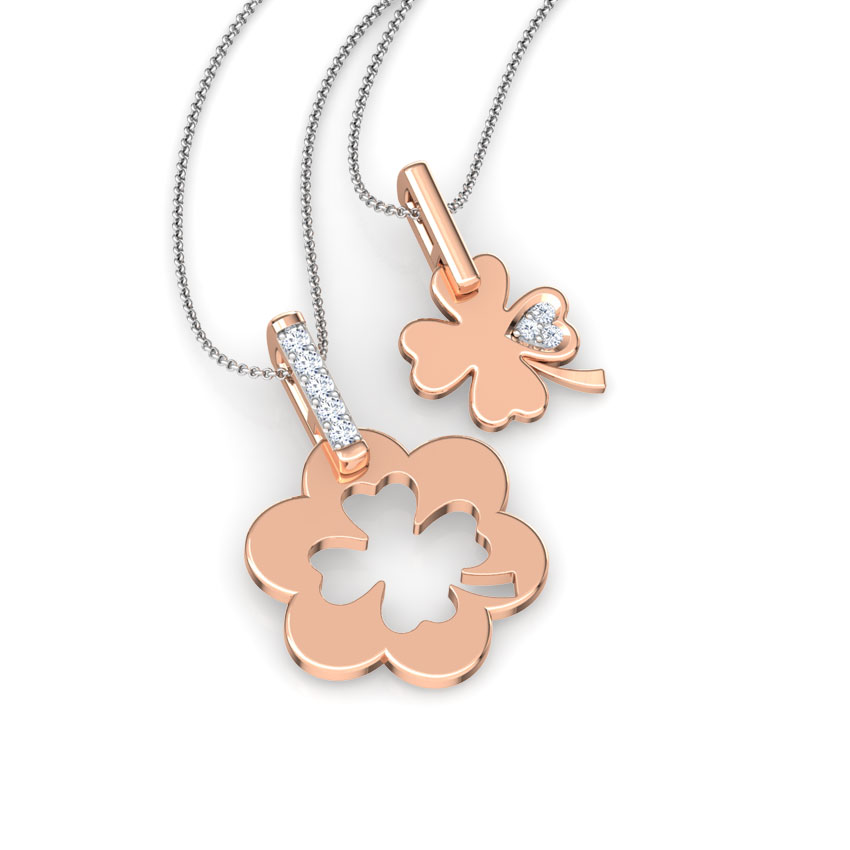 Clover Mother and Daughter Duo Diamond Pendant Clover Mother and Daughter Duo Diamond Pendant