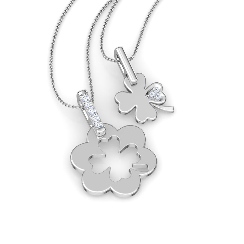 Clover Mother and Daughter Duo Diamond Pendant Clover Mother and Daughter Duo Diamond Pendant