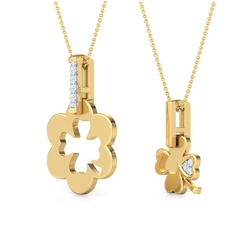 Clover Mother and Daughter Duo Diamond Pendant