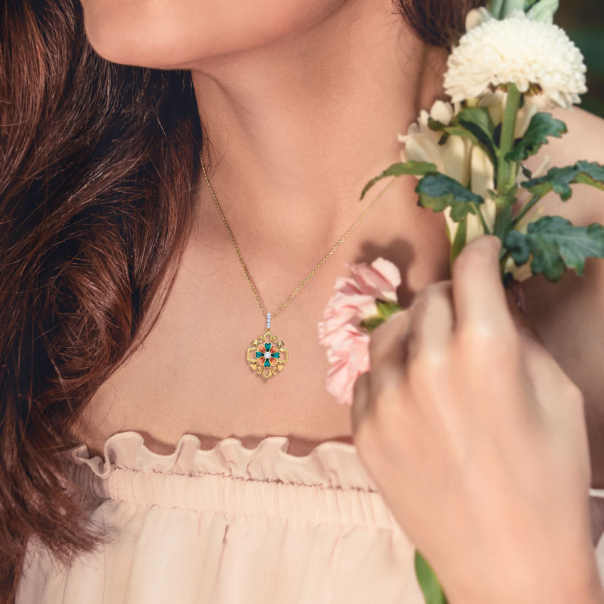 Misbah Floral Diamond Pendant