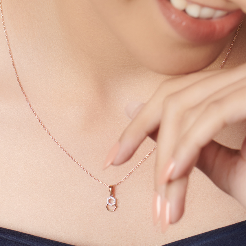 Duo Hex Diamond Pendant