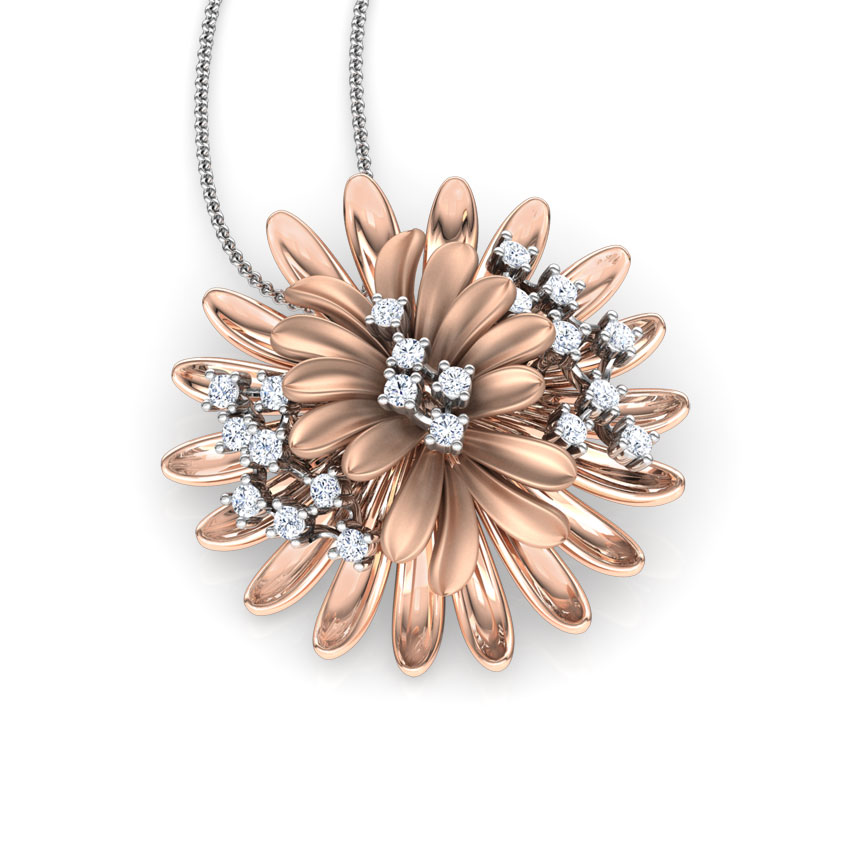 Zinnia Bloom Diamond Pendant