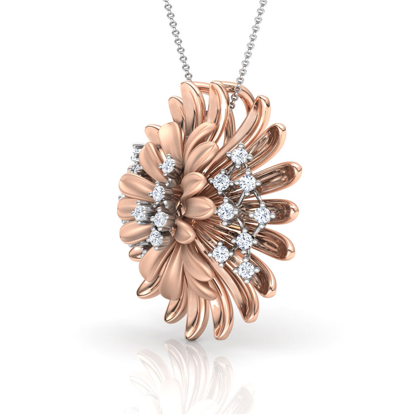 Zinnia Bloom Diamond Pendant