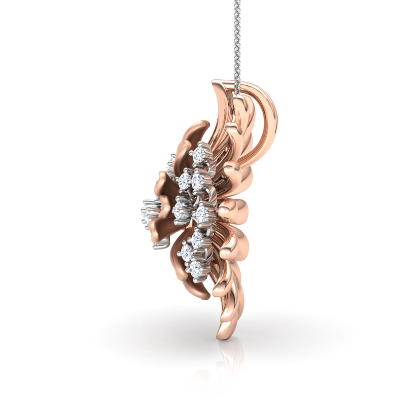 Zinnia Bloom Diamond Pendant