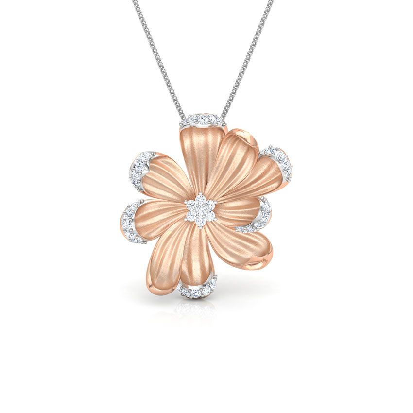 Diamond Pendants 18 Karat Rose Gold Azalea Diamond Bloom Pendant