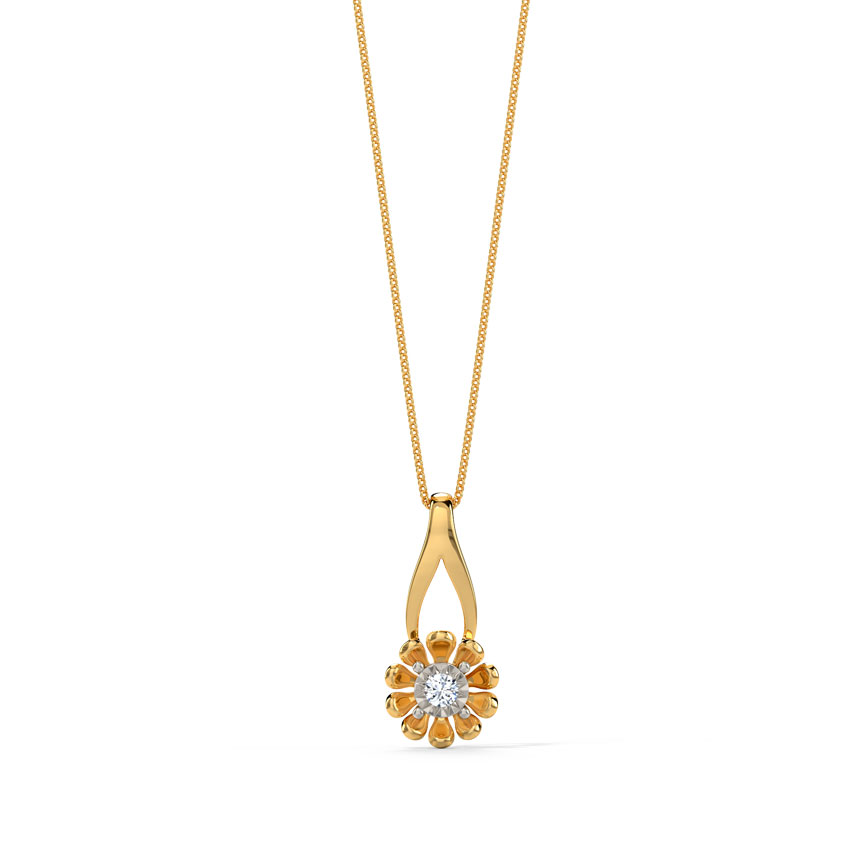 Diamond Pendants 18 Karat Two Tone Gold Bloom Diamond Pendant