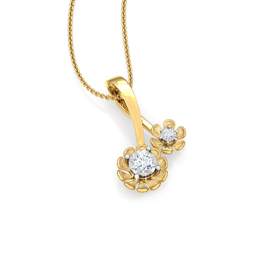 Duo Floret Diamond Pendant