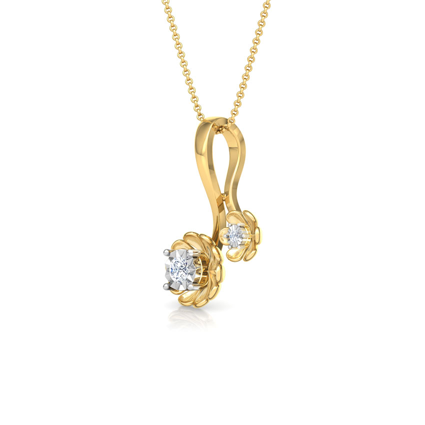 Duo Floret Diamond Pendant