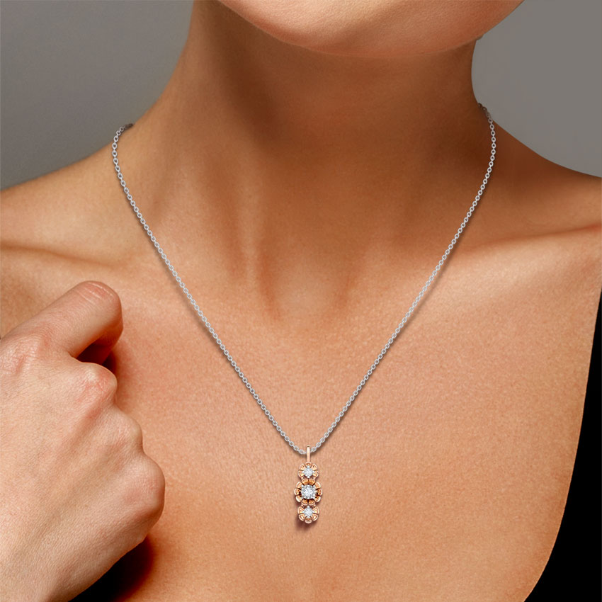 Floral Diamond Miracle Plate Pendant