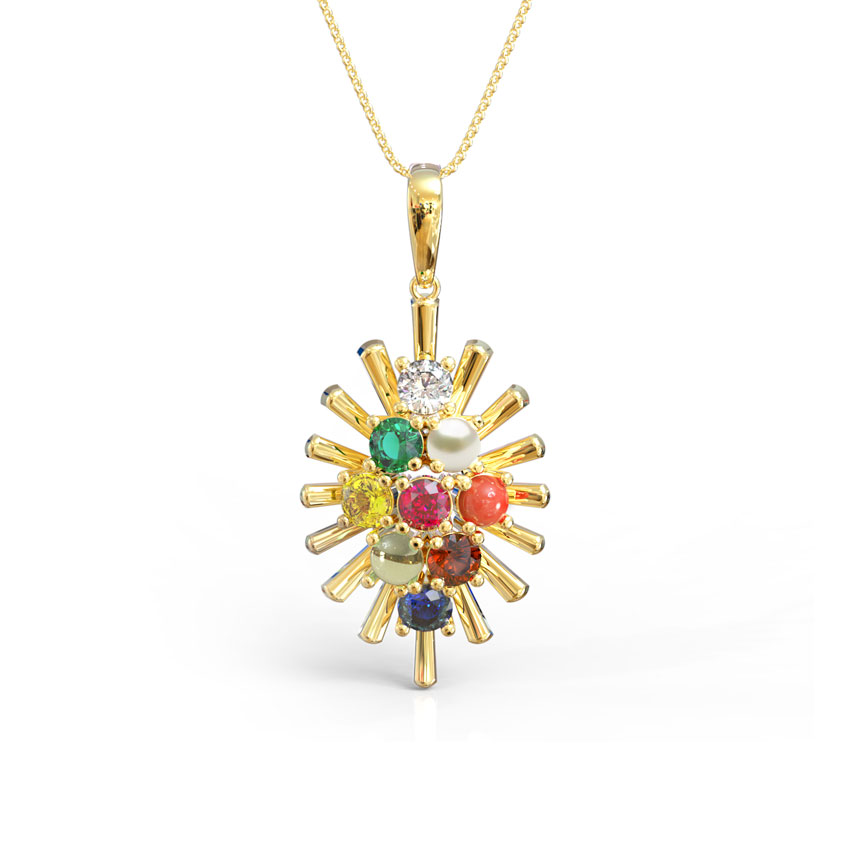 Gleaming Navratna Pendant