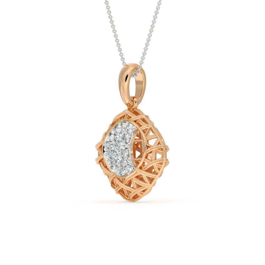Modish Interlaced Diamond Pendant Jewellery India Online