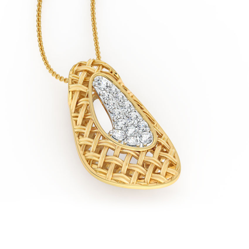 Asymmetric Twill Diamond Pendant